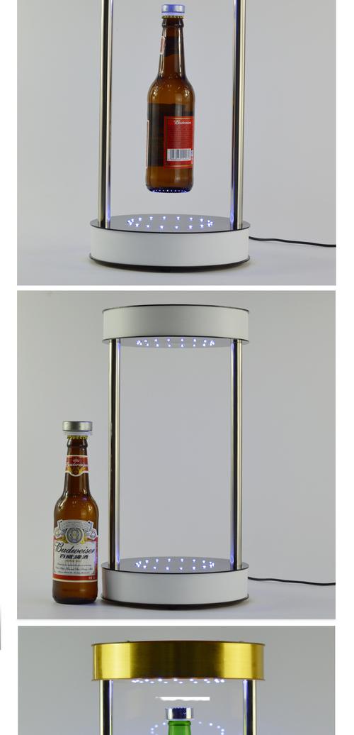 (修)供应磁悬浮展示架酒瓶新奇特广告展示架工厂直销可定制logo